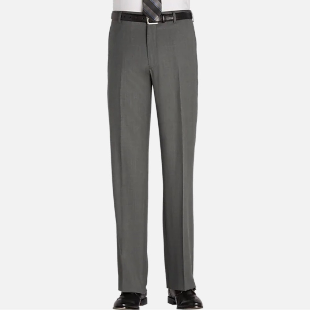 Men’s Gray Kenneth Cole Awearness office pants. Modern Fit Wool Dress Pants.